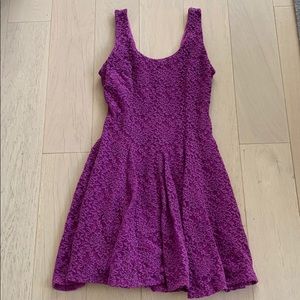 Purple lace style dress with back zipper